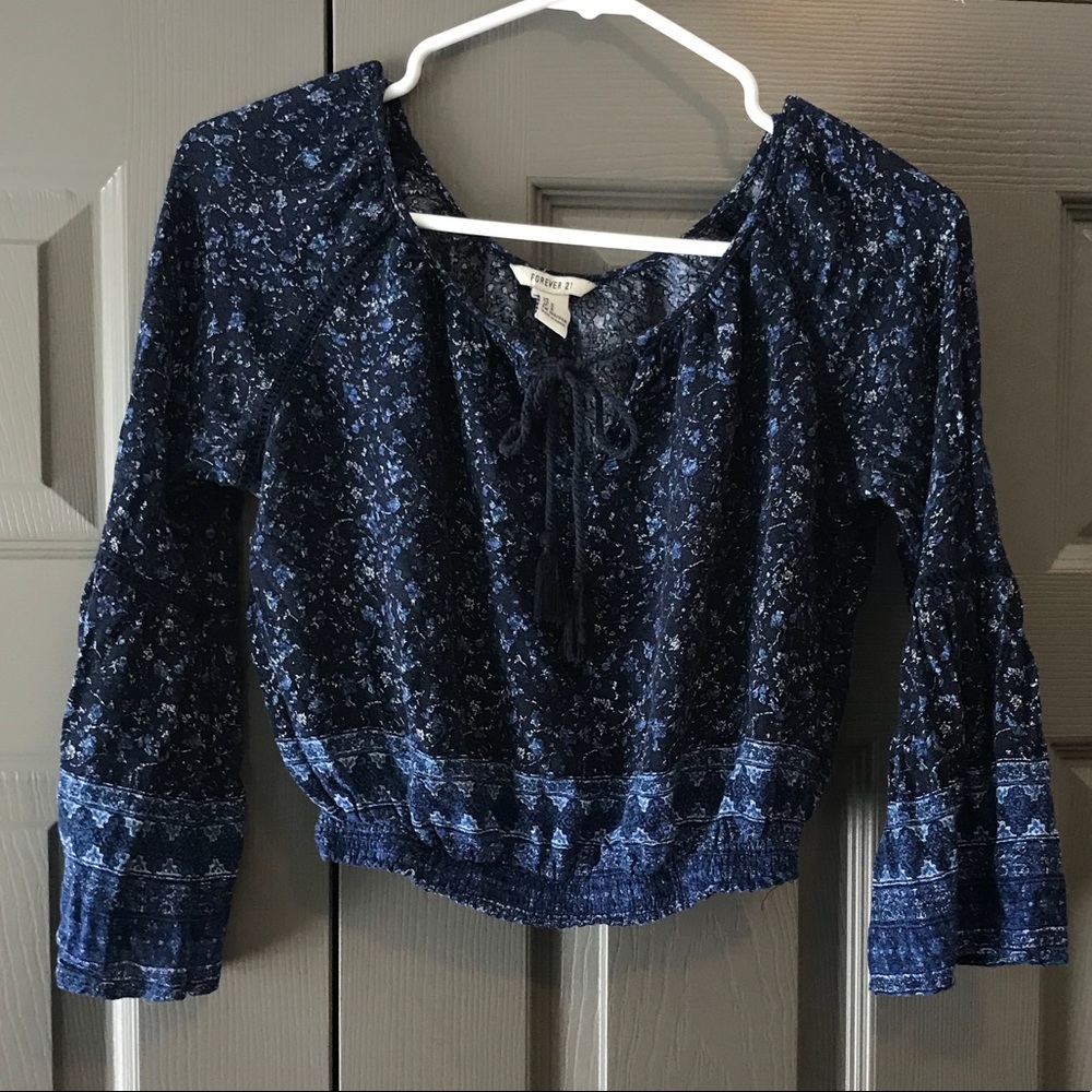 Blue Forever 21 Crop Top